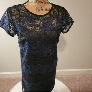 Loft Black and Navy Lace dress